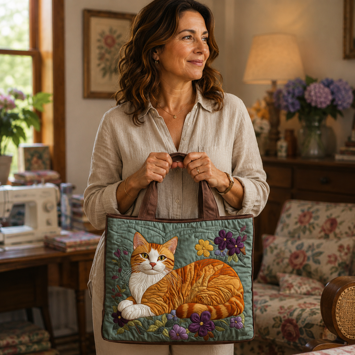 Sac artisanal | Chat orange