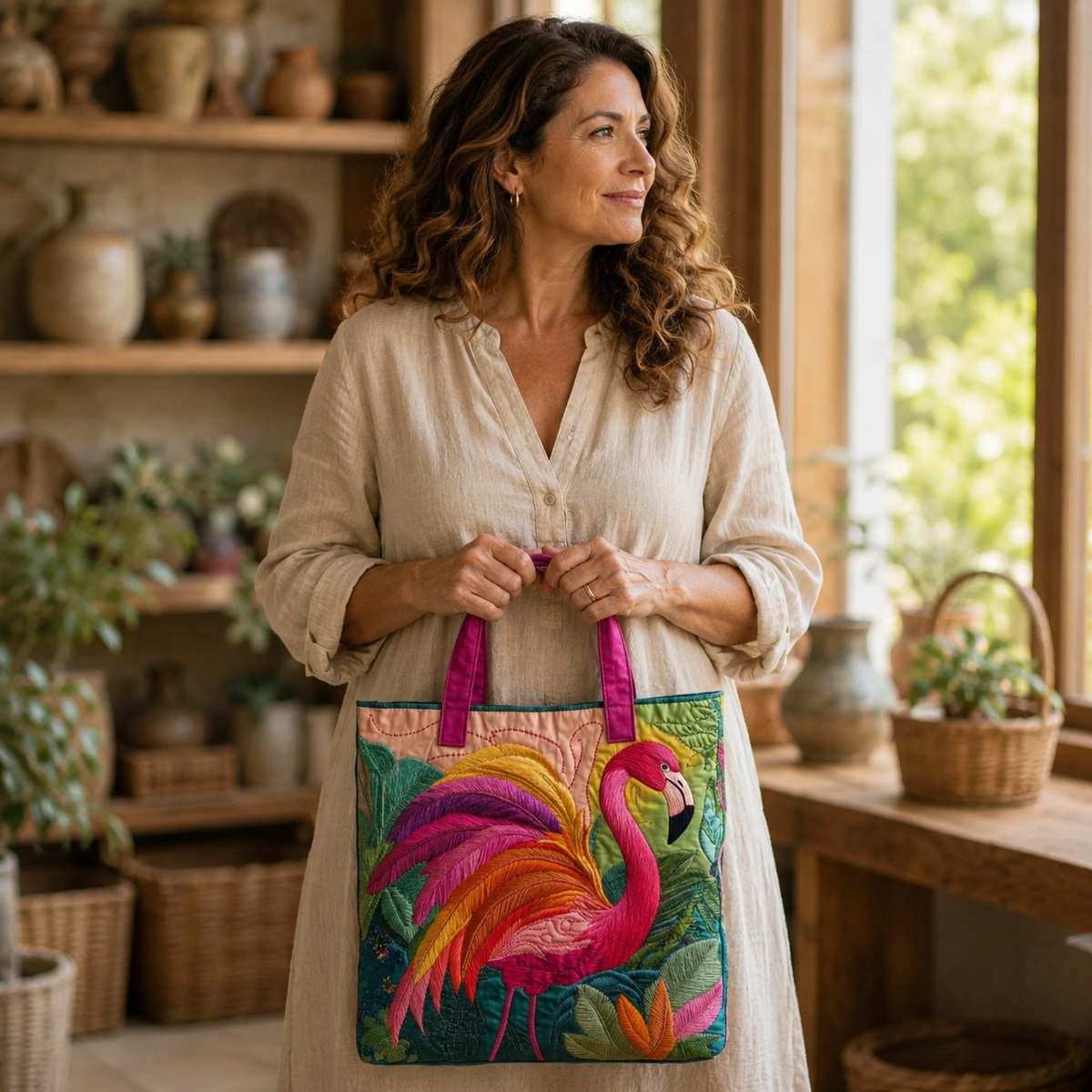 Sac artisanal | Flamenco arc-en-ciel