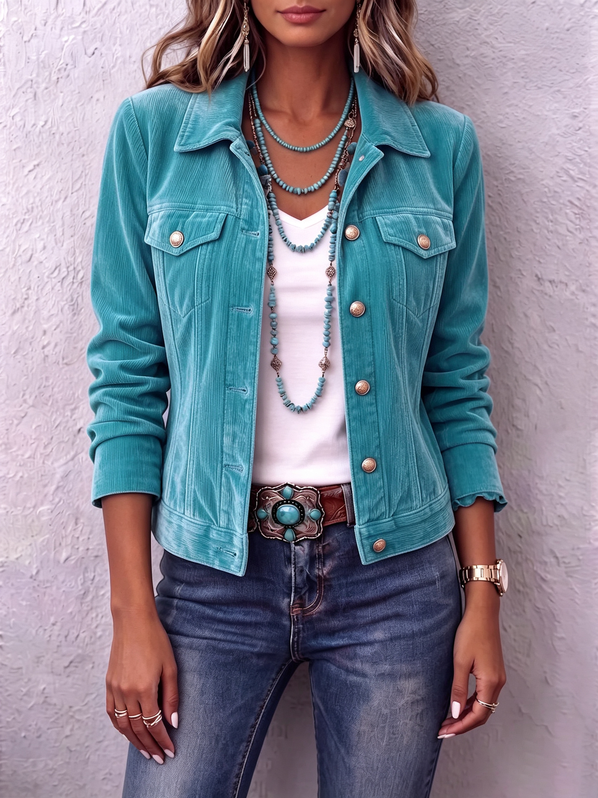 Raffaella | Veste en velours vintage bohème