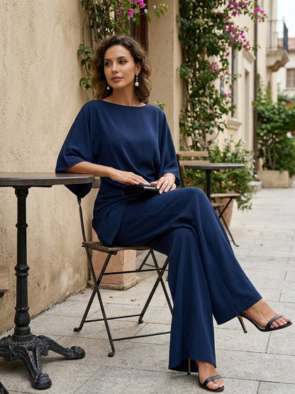 Gabriella | Ensemble Blouse Drapée et Pantalon Large
