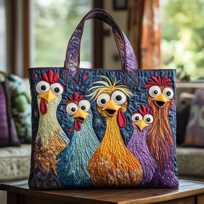 Sac à main artisanal | Cinq poules colorées