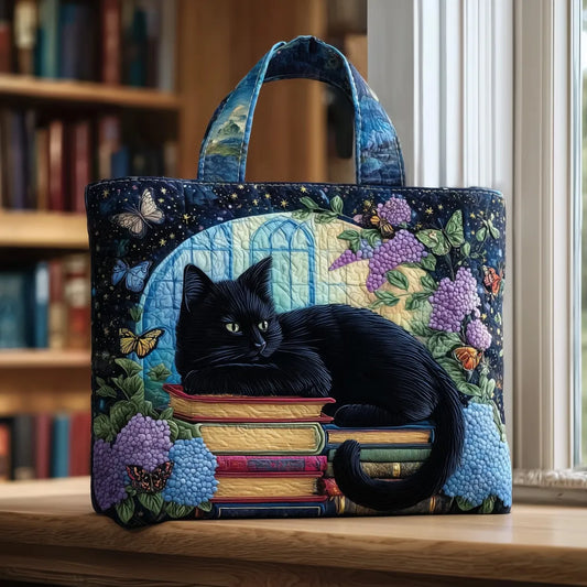 Sac artisanal | Chat noir dans les livres