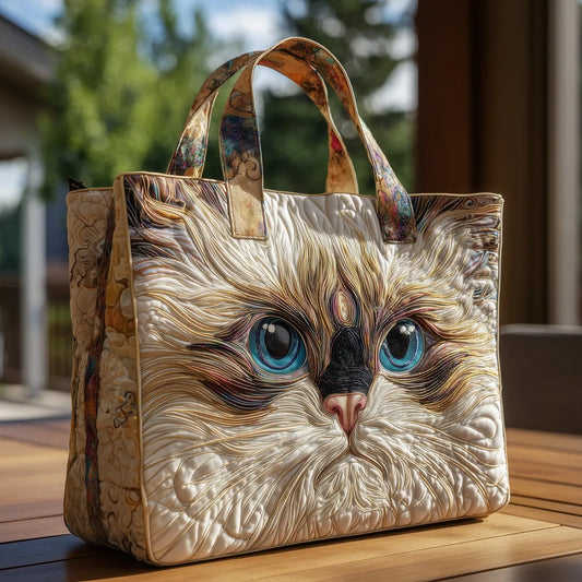 Sac artisanal | Chat blanc aux yeux bleus