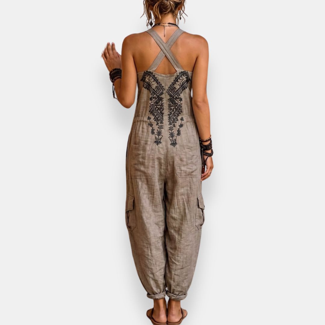 Emma | Salopette boho à poches plaquées