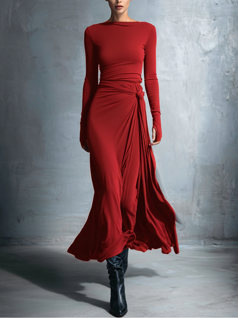 Naiara | Robe maxi à nœud latéral