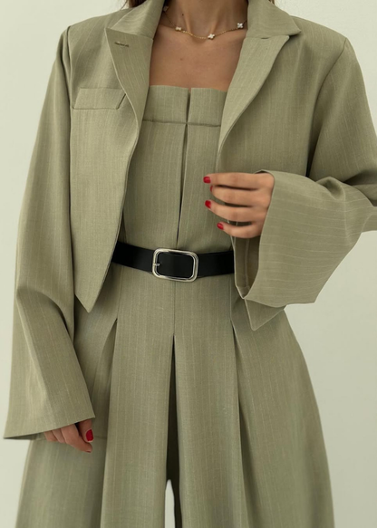 Classibelle – Ensemble femme bustier Palazzo + veste