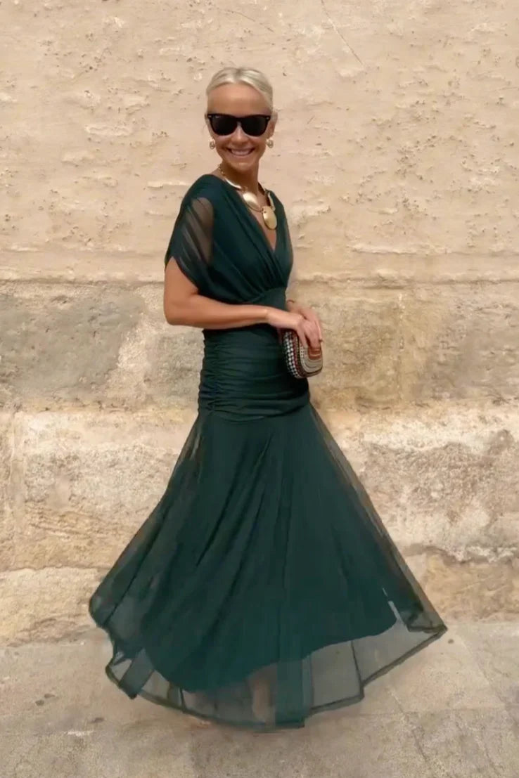 LOUISE | Robe longue élégante avec décolleté en V