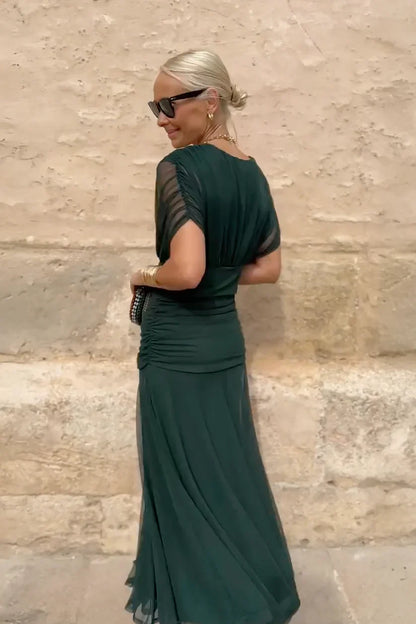 LOUISE | Robe longue élégante avec décolleté en V