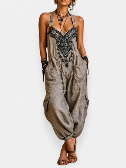 Emma | Salopette boho à poches plaquées