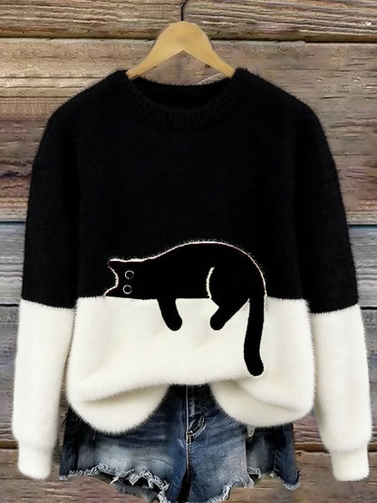 Cristina | Pull Oversize Élégant avec Motif Chat