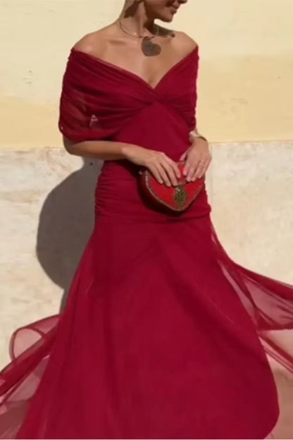 LOUISE | Robe longue élégante avec décolleté en V