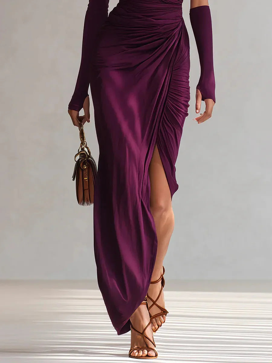 Rosalia – Maxi morado de un hombro