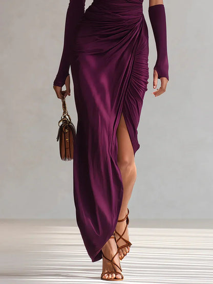 Rosalia – Maxi morado de un hombro
