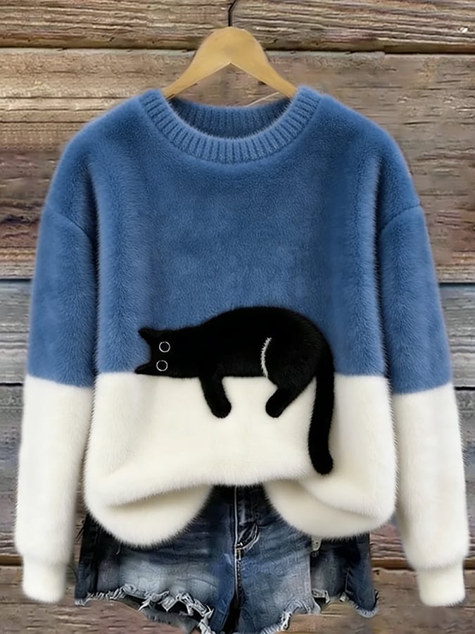 Cristina | Pull Oversize Élégant avec Motif Chat