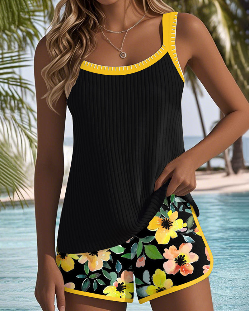 Valeria - Tankini élégant avec short floral