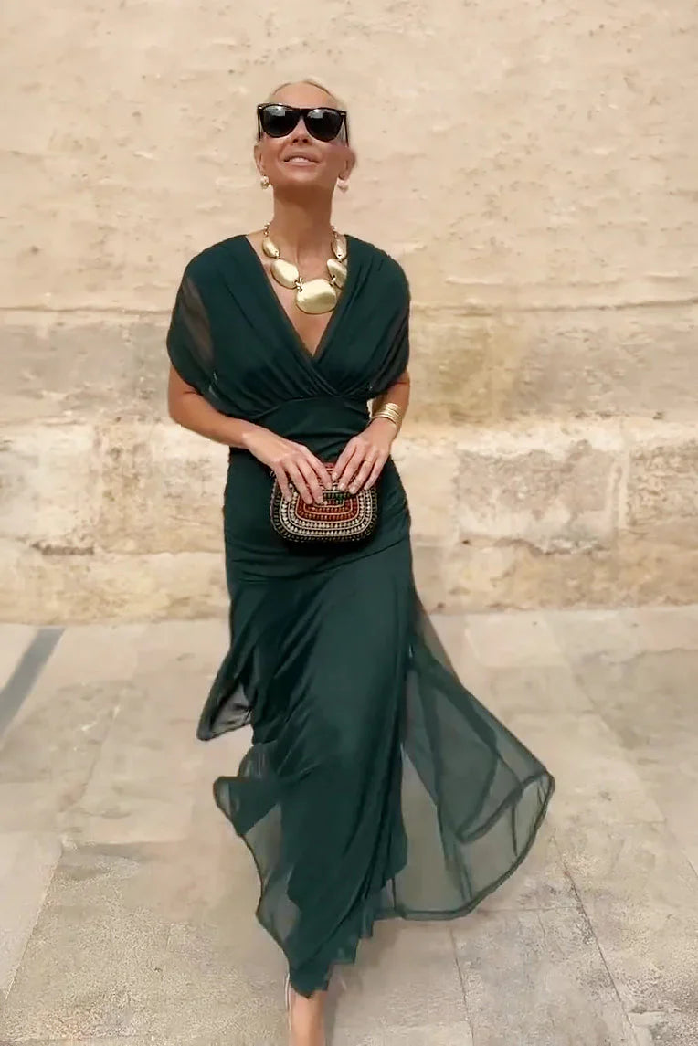 Louise | Vestido Elegante Maxi con Escote en V