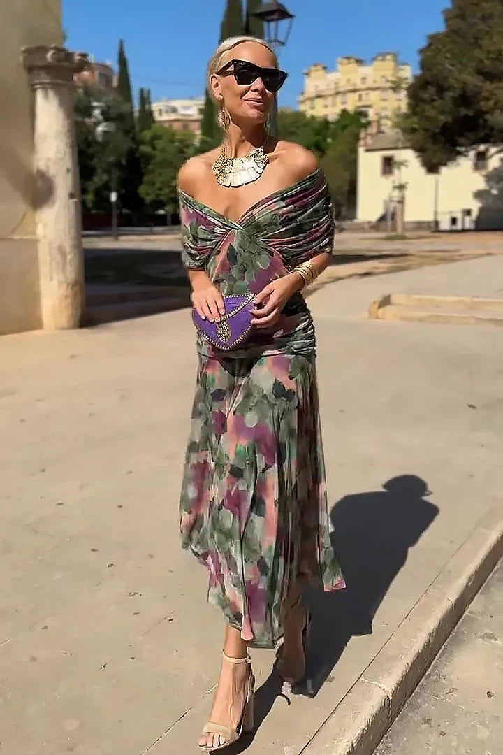 LOUISE | Robe longue élégante avec décolleté en V