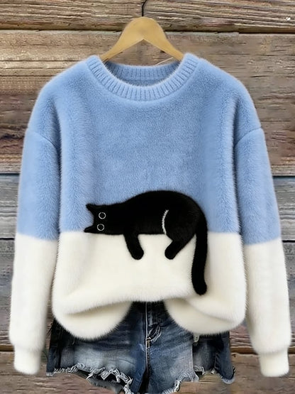 Cristina | Pull Oversize Élégant avec Motif Chat