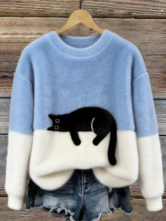 Cristina | Pull Oversize Élégant avec Motif Chat