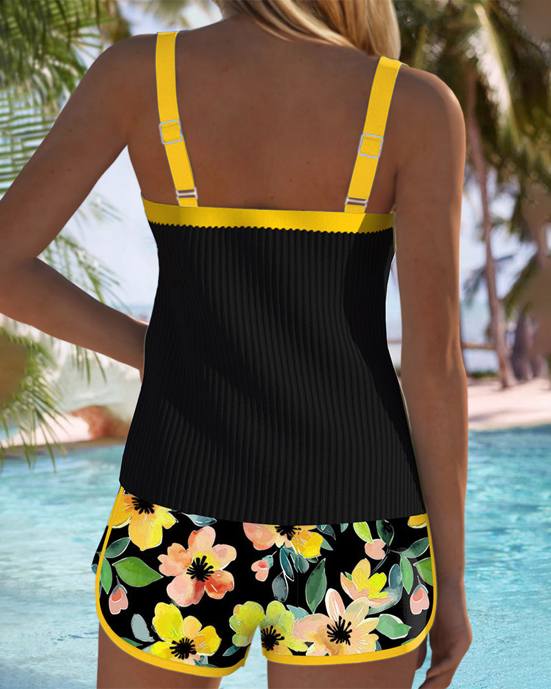 Valeria - Tankini élégant avec short floral