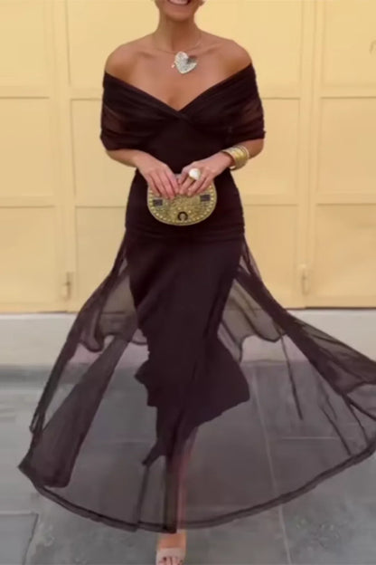 LOUISE | Robe longue élégante avec décolleté en V