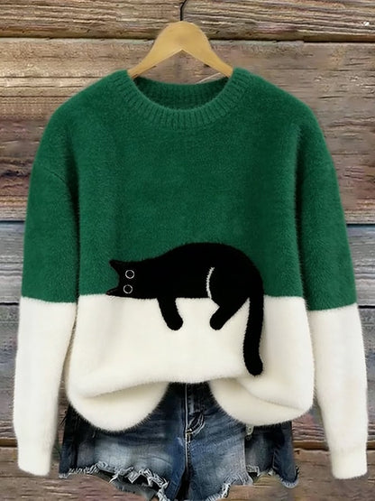 Cristina | Pull Oversize Élégant avec Motif Chat