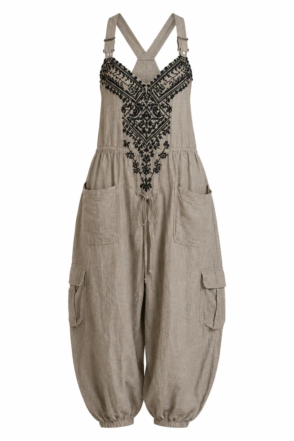 Emma | Salopette boho à poches plaquées