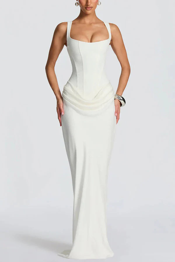 Leonor | Square-neck maxi dress