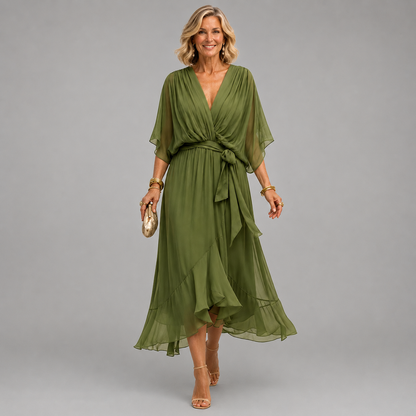 Monica™ Robe Élégante à Col en V