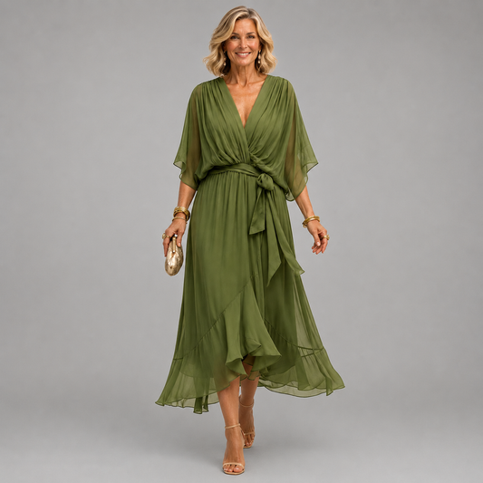 Monica™ Robe Élégante à Col en V