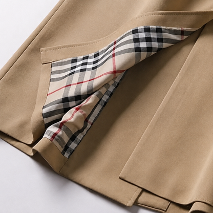 Paloma | Trench-Coat Long pour Femme avec Ceinture & Doublure à Carreaux
