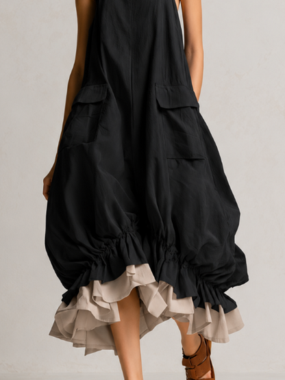 Daniela | Robe midi ballon sans manches à volants
