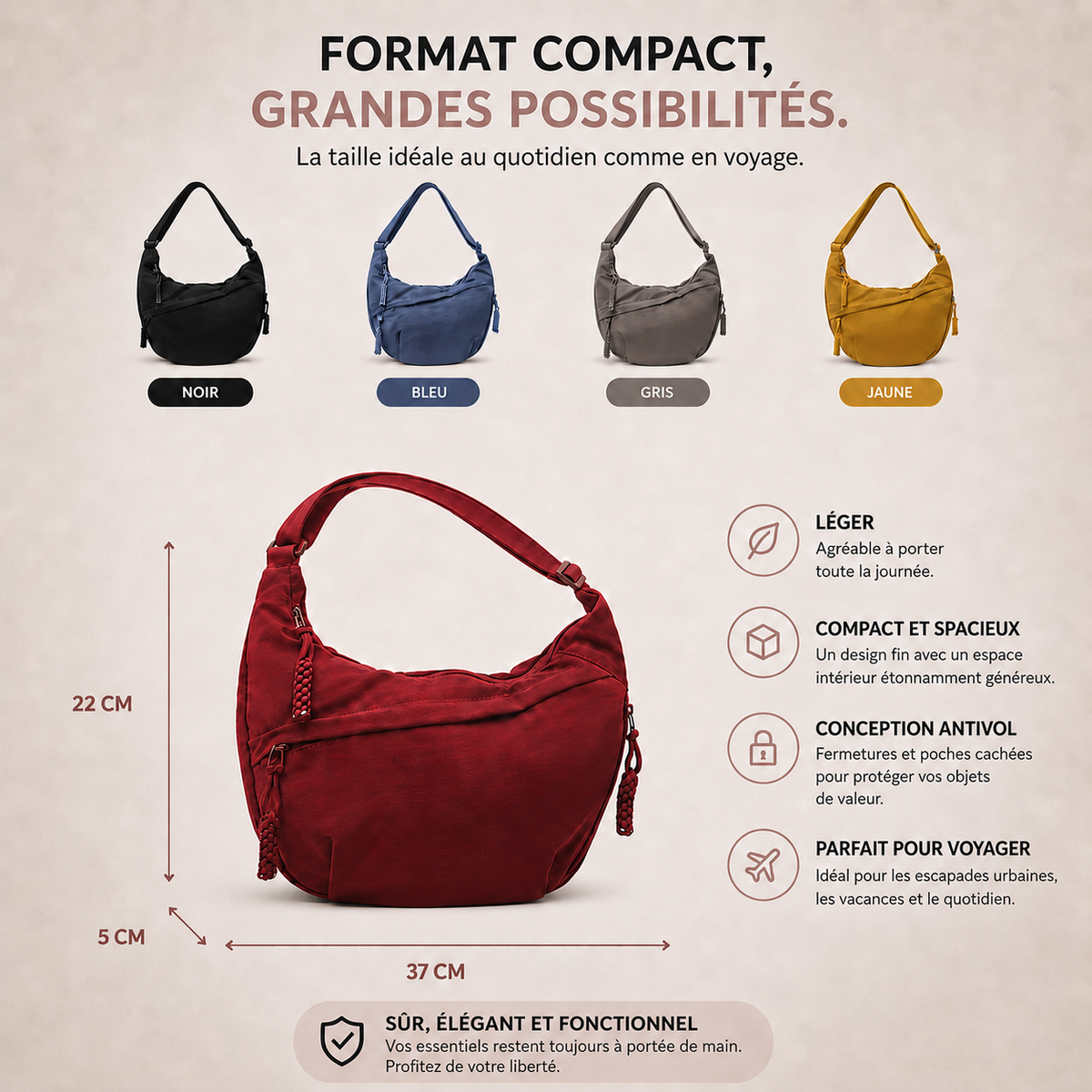 Elena - Sac à main porté épaule