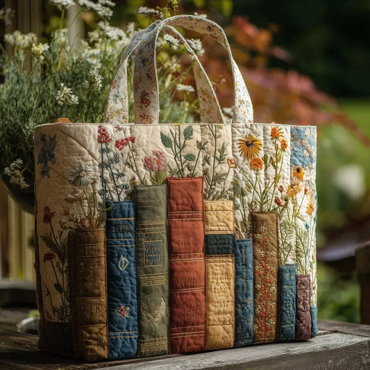 Sac artisanal | Livres et fleurs