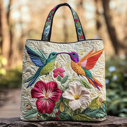 Sac artisanal | Colibri et fleurs blanches
