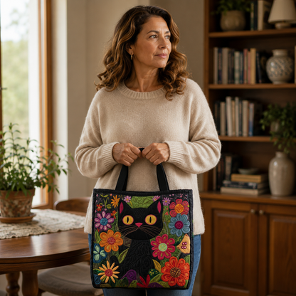 Sac artisanal | Chat noir enchanteur