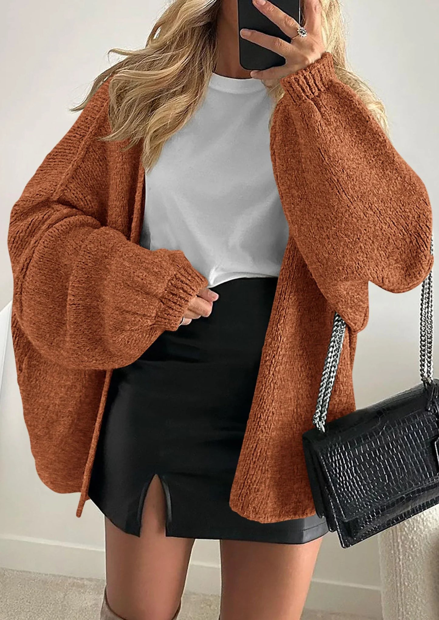 NOLEA Oversized Open-Knit Cardigan
