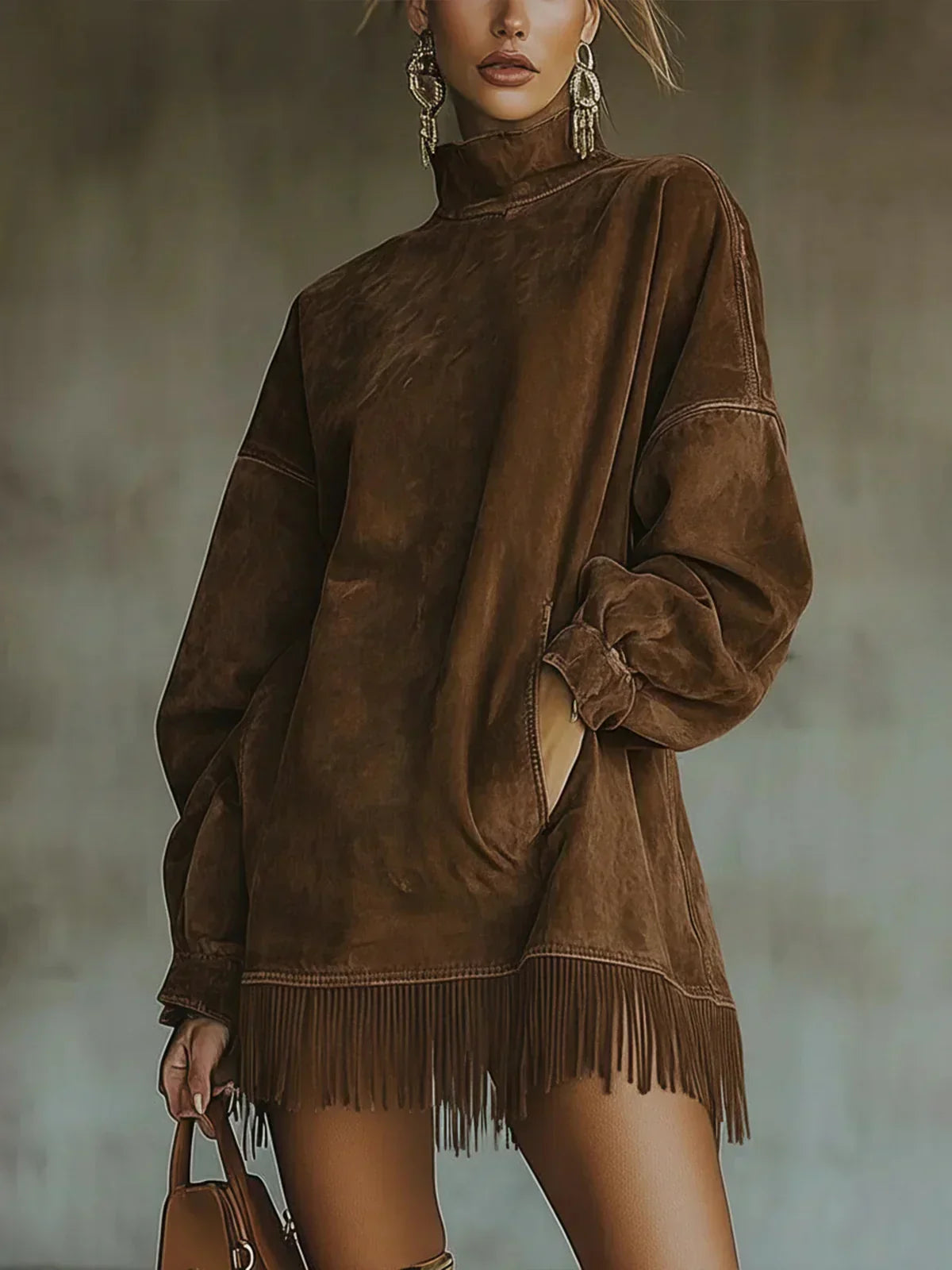Amarinda | Sweat Oversize à Détails Frangés