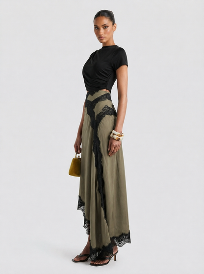 OLIVE | Ensemble Top Et Jupe Maxi en Dentelle Edition Limitée