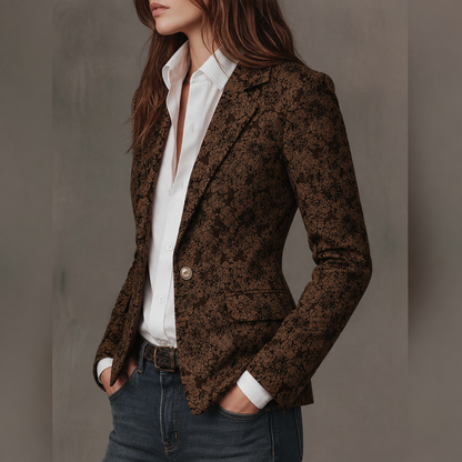 Blazer Femme Cintré en Jacquard Paisley