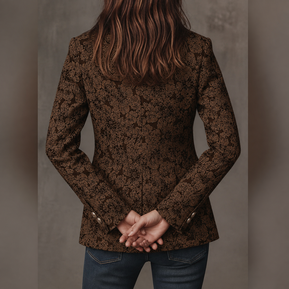 Blazer Femme Cintré en Jacquard Paisley