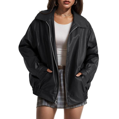 Chaqueta Biker NOLEA Oversize de Ante Sintético