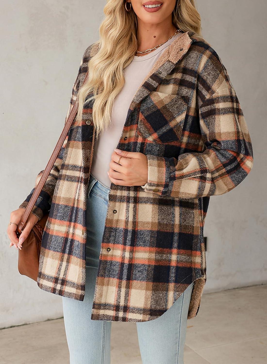 Fuzzy Plaid Hooded Winter Shacket Limited edition 2025