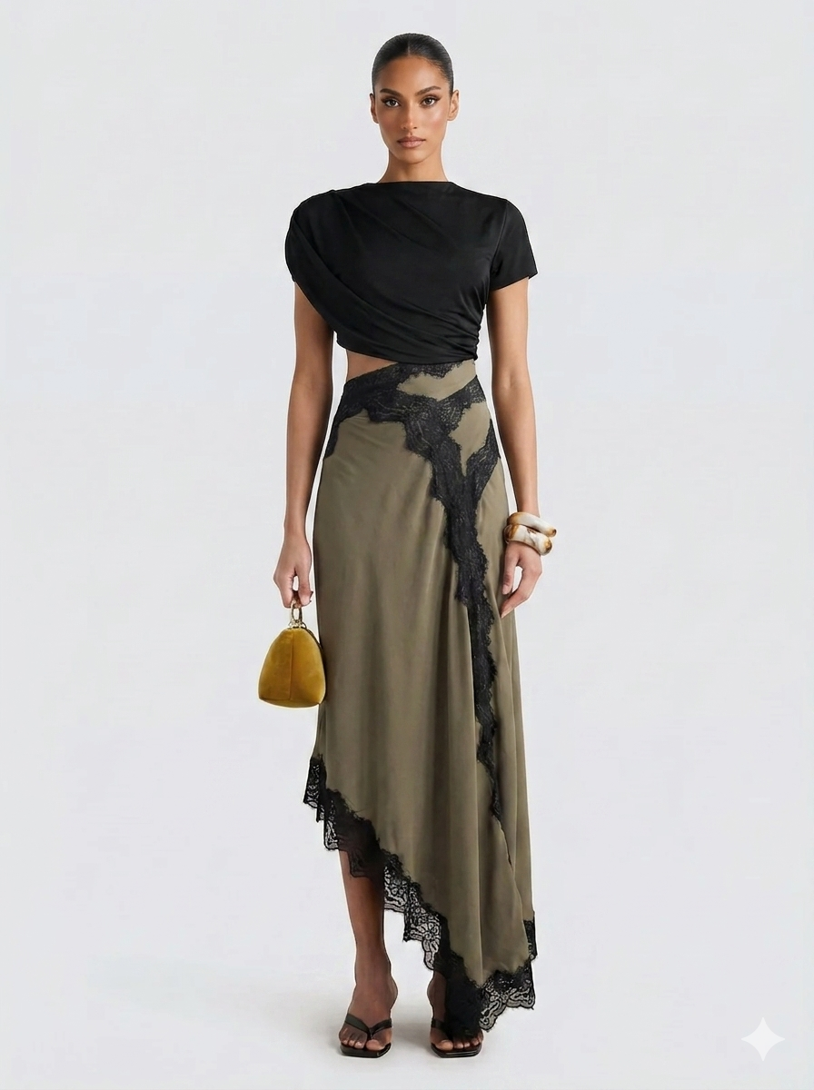 OLIVE | Ensemble Top Et Jupe Maxi en Dentelle Edition Limitée