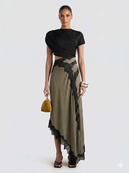 OLIVE | Ensemble Top Et Jupe Maxi en Dentelle Edition Limitée