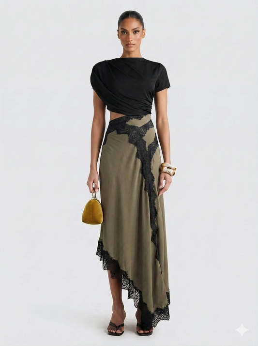 OLIVE | Ensemble Top Et Jupe Maxi en Dentelle Edition Limitée