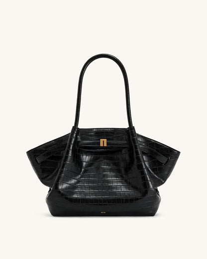 Hana Medium Synthetic Suede Tote Bag – Off-White