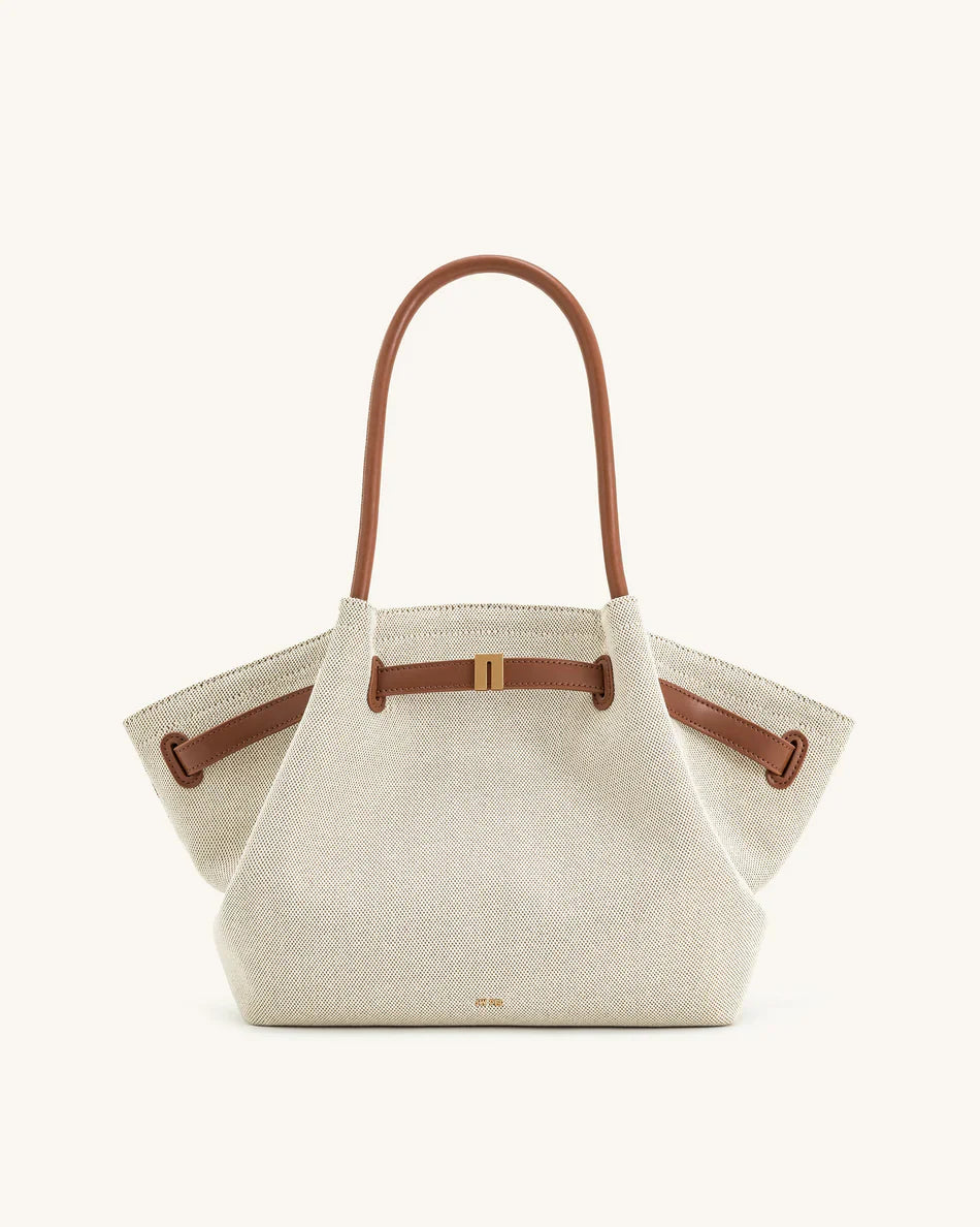 Hana Medium Synthetic Suede Tote Bag – Dark Olive Green
