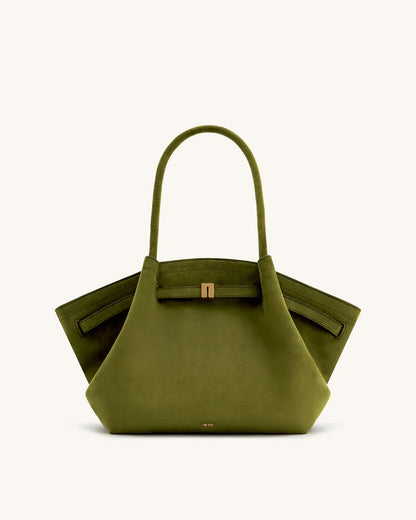 Hana Medium Synthetic Suede Tote Bag – Off-White