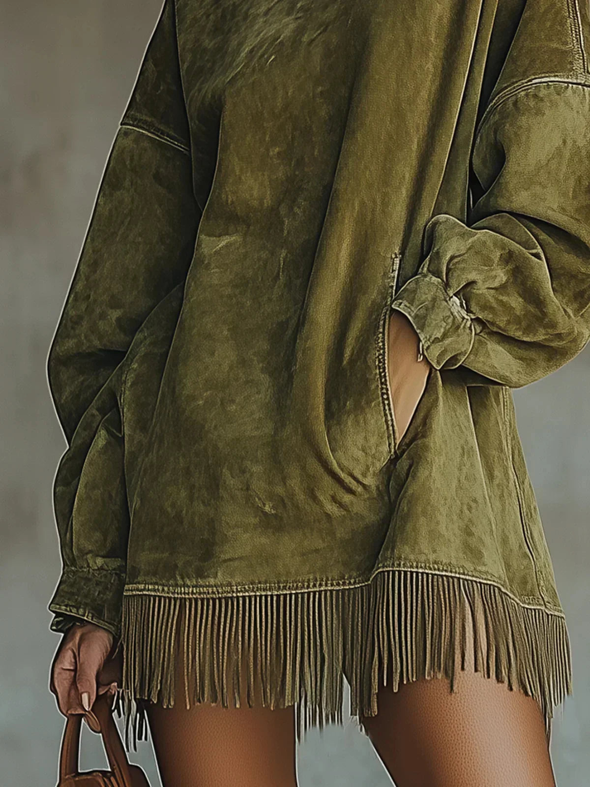 Amarinda | Sweat Oversize à Détails Frangés